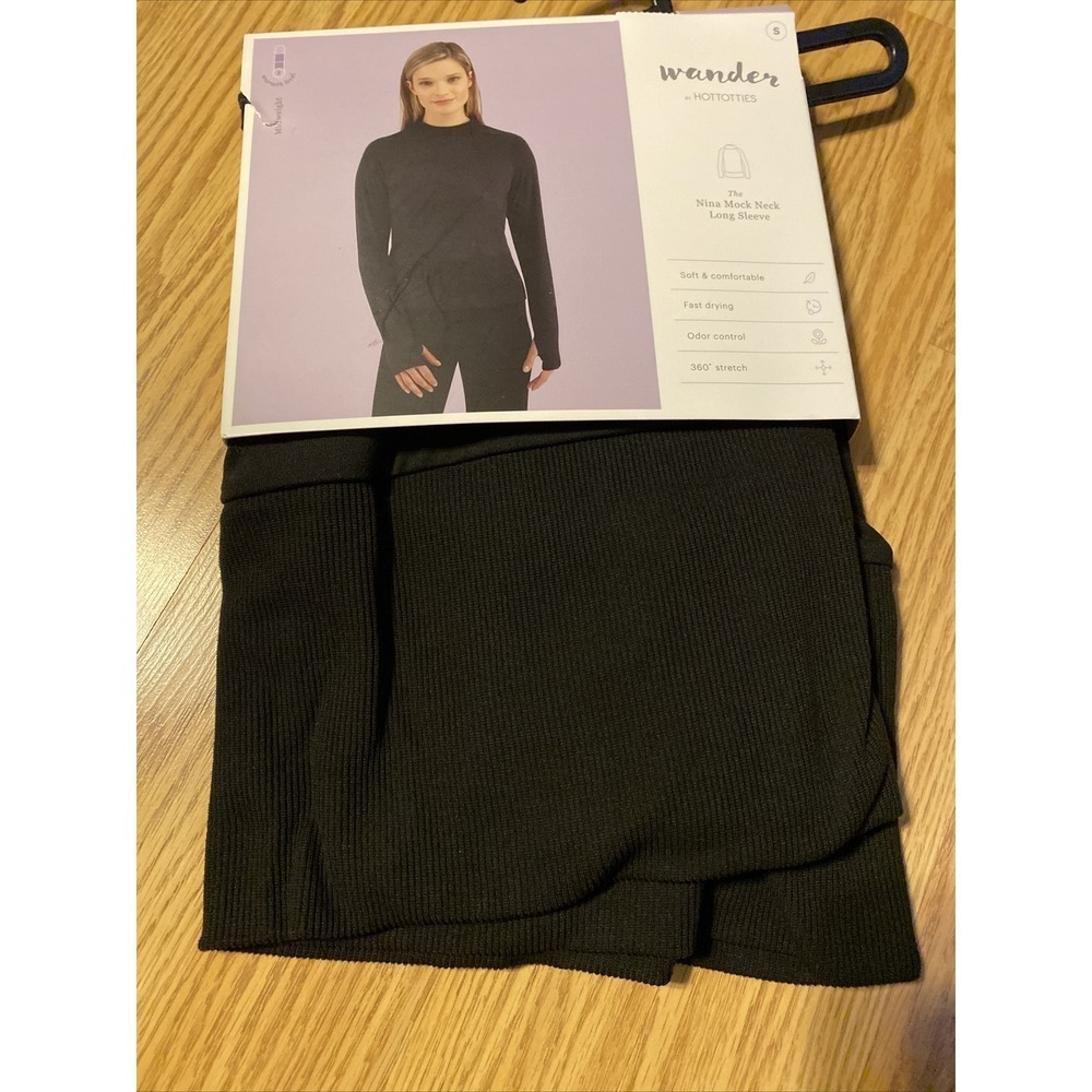 Nina Small 4-6 Mock Neck Mid-Weight Long Sleeve Fast Drying Thumb Opening Top - Picture 2 of 7